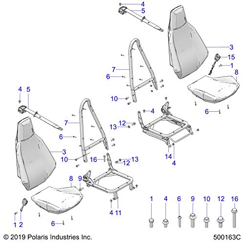 Polaris Slingshot FRAME, SEAT BOTTOM, RH, Genuine OEM Part 1024855, Qty 1