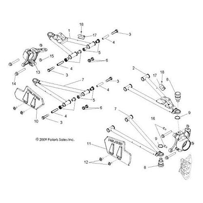Polaris Ranger Right Hand Wheel Bearing Carrier, Genuine OEM Part 5136949, Qty 1