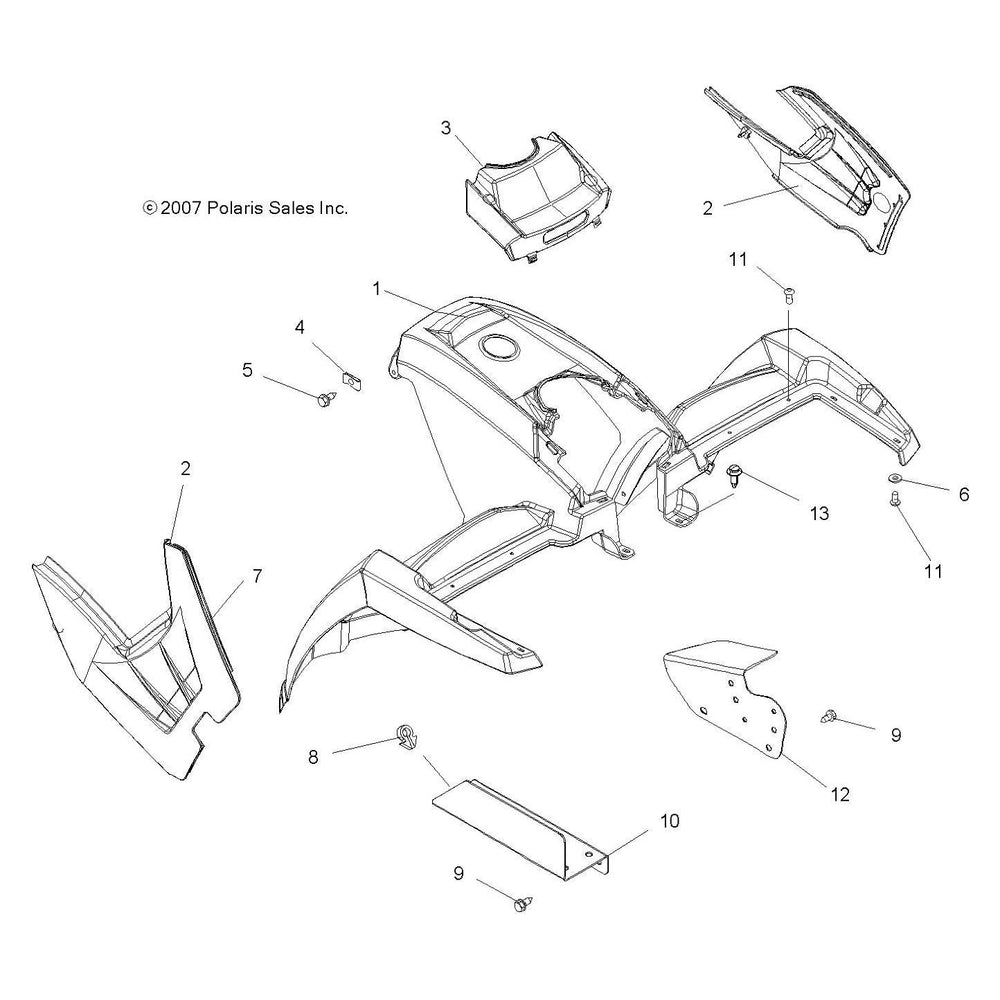 
                      
                        Polaris ATV Panel/Foil, Right, Gloss Black, Genuine OEM Part 2632936-070, Qty 1
                      
                    