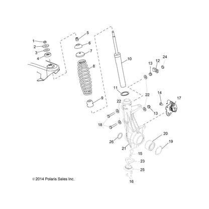 Polaris Ranger Hubstrut Assembly, Right, Genuine OEM Part 1824180, Qty 1