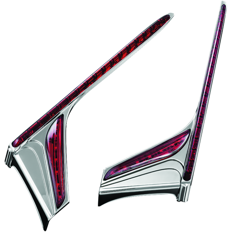 Kuryakyn L.E.D. Vertical Rear Light Strips 12-17 GL1800 Chrome Red Lens
