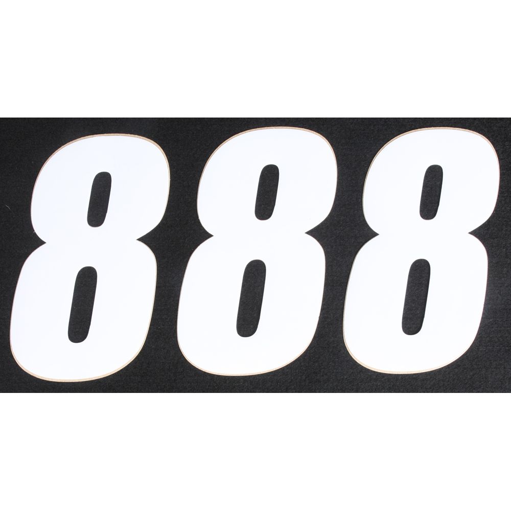 Number 8 White 6" 3/Pk