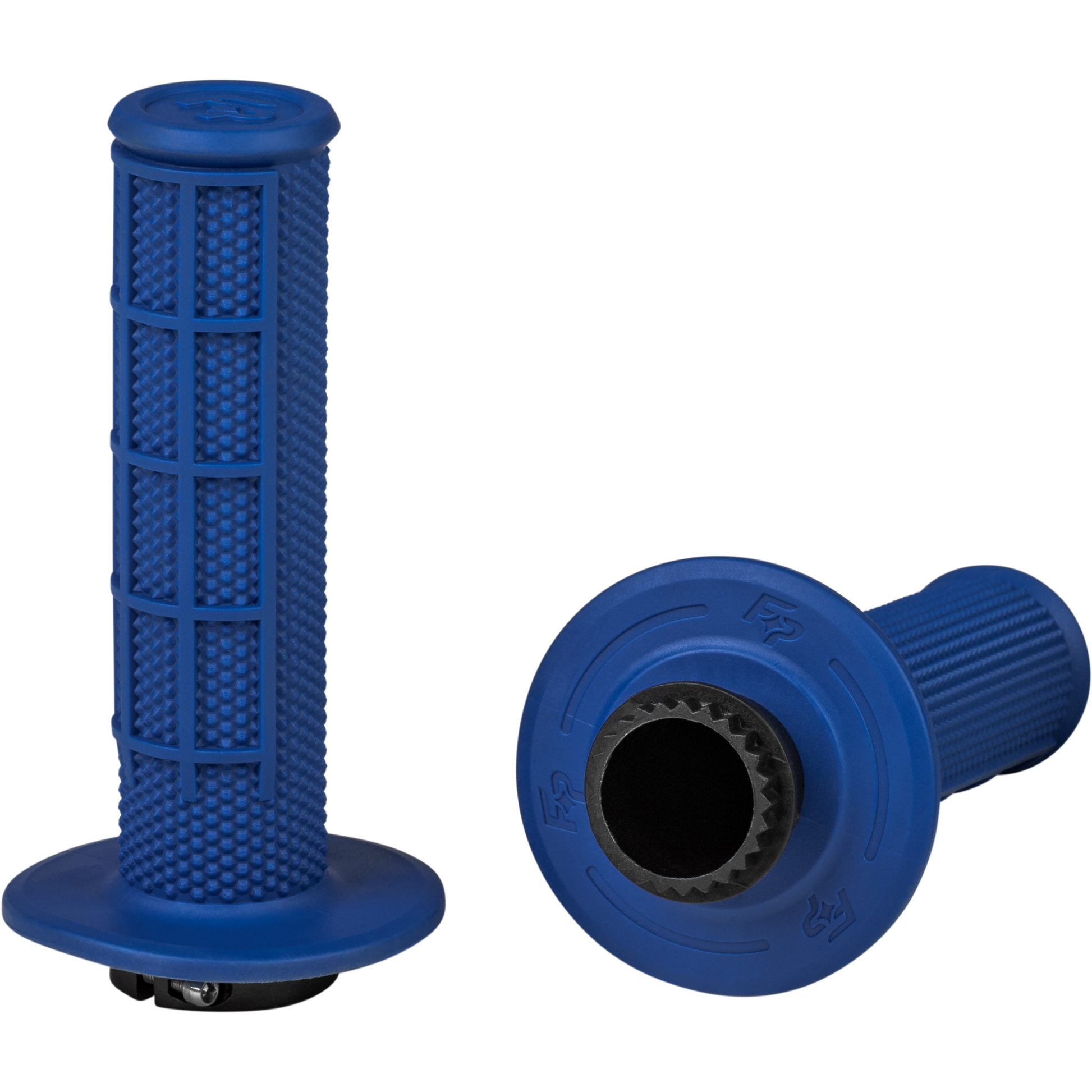 Control Mx Lock On Grips Blue Half Waffle