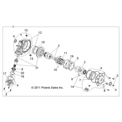 Polaris Front Differential Gearcase Assembly for Specific RANGER 400, 400 HO, 500, CREW 500, XP 800, 800 HD, 6x6 800, CREW 800 Models, High Performance, Excellent Traction, OEM Part- 1332971