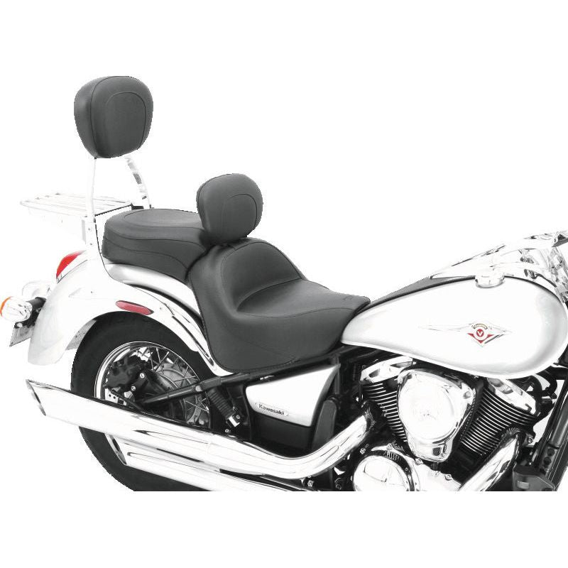 Mustang 06-21 Kawasaki Vulcan 900 Classic, Custom Touring 1PC Seat w/Driver Backrest - Black
