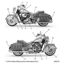 Polaris Indian Motorcycle Decal, Tank, LH [Anniversary Gold/Ivory Cream], Genuine OEM Part 7180998, Qty 1
