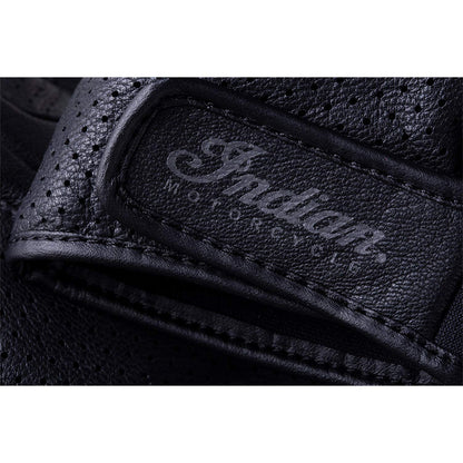 Indian Motorcycle Men's Leather Fingerless Denton Glove, Black - L - 286089606