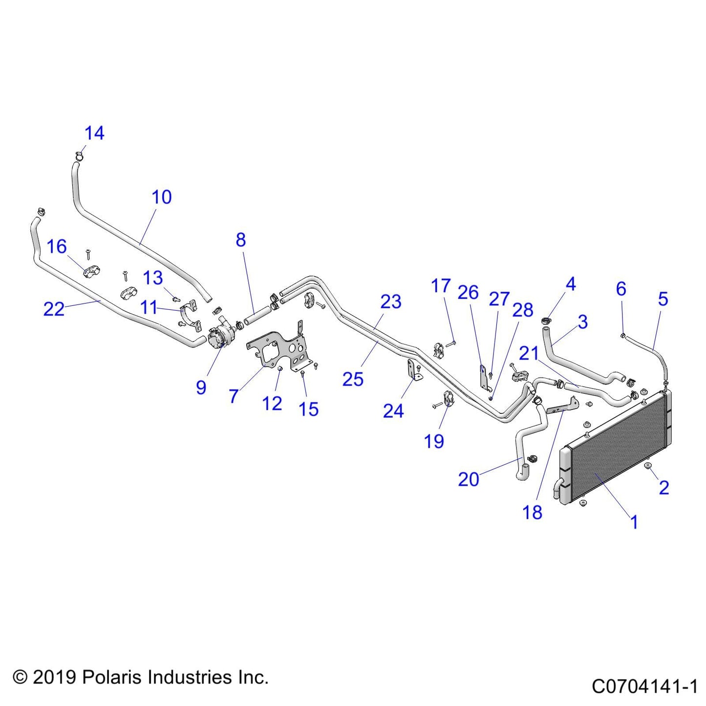 Polaris RZR ASM-RADIATOR,CORE [FROM 6/1/2020], Genuine OEM Part 1241387, Qty 1