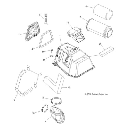 Polaris ATV Airbox Cover, Genuine OEM Part 5438881, Qty 1