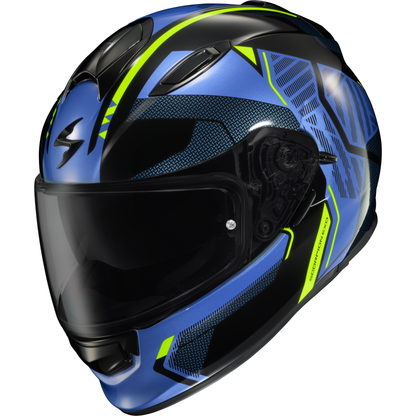 Ryzer Full Face Helmet Switch Blue/Hi Viz Lg