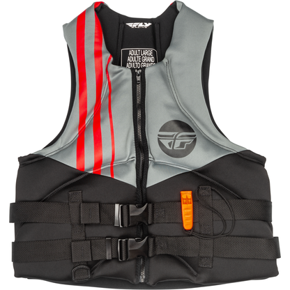 Neoprene Flotation Vest Black/Grey/Red Sm