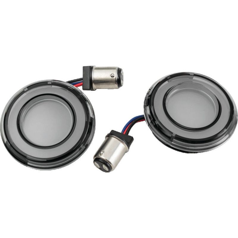Kuryakyn Tracer L.E.D. Front Turn Signal Insert, White/Amber Light, Smoke Lens 1157