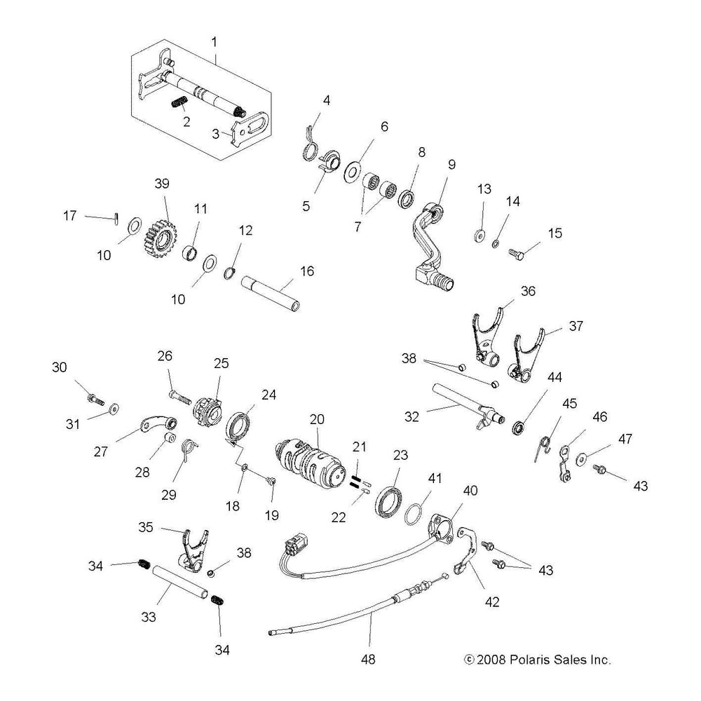 Polaris ATV SHAFT-REVERSE GEAR IDLER, Genuine OEM Part 3021876, Qty 1