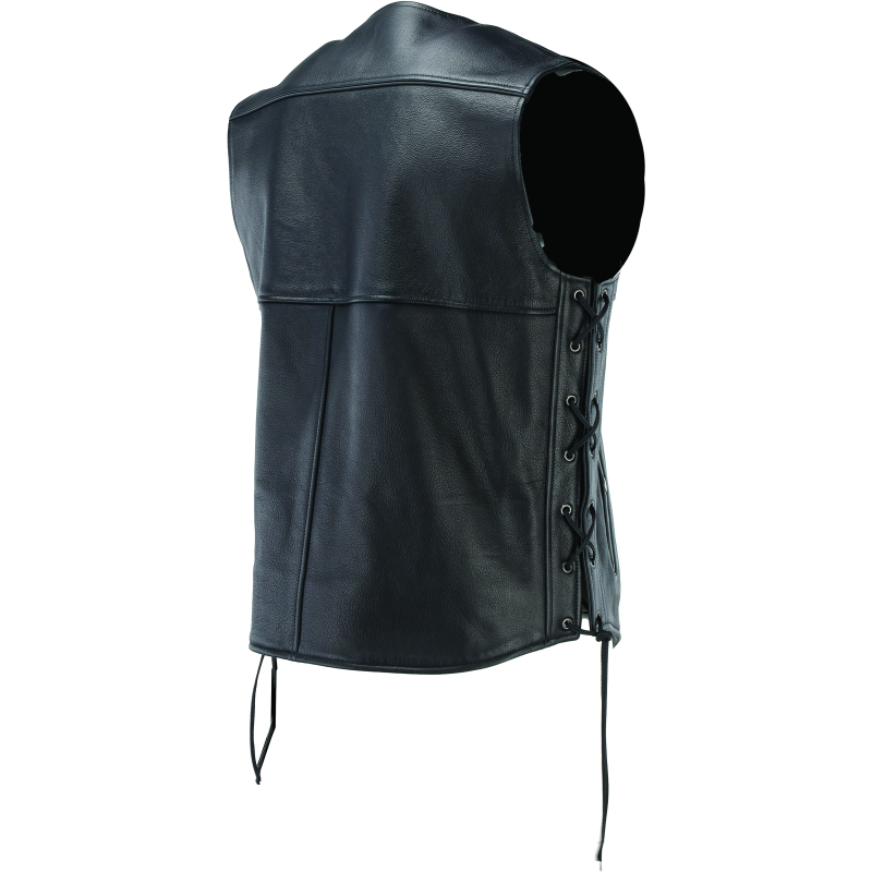 Kuryakyn Leather By River Road Old Skool Leather Vest Black - Large