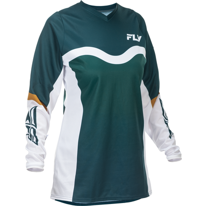 Women's F 16 Jersey Teal/White/Gold 2x