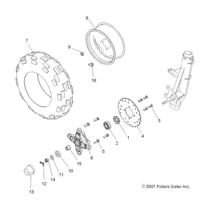 Polaris ATV Wheel Hub, Front, Genuine OEM Part 5133294, Qty 1