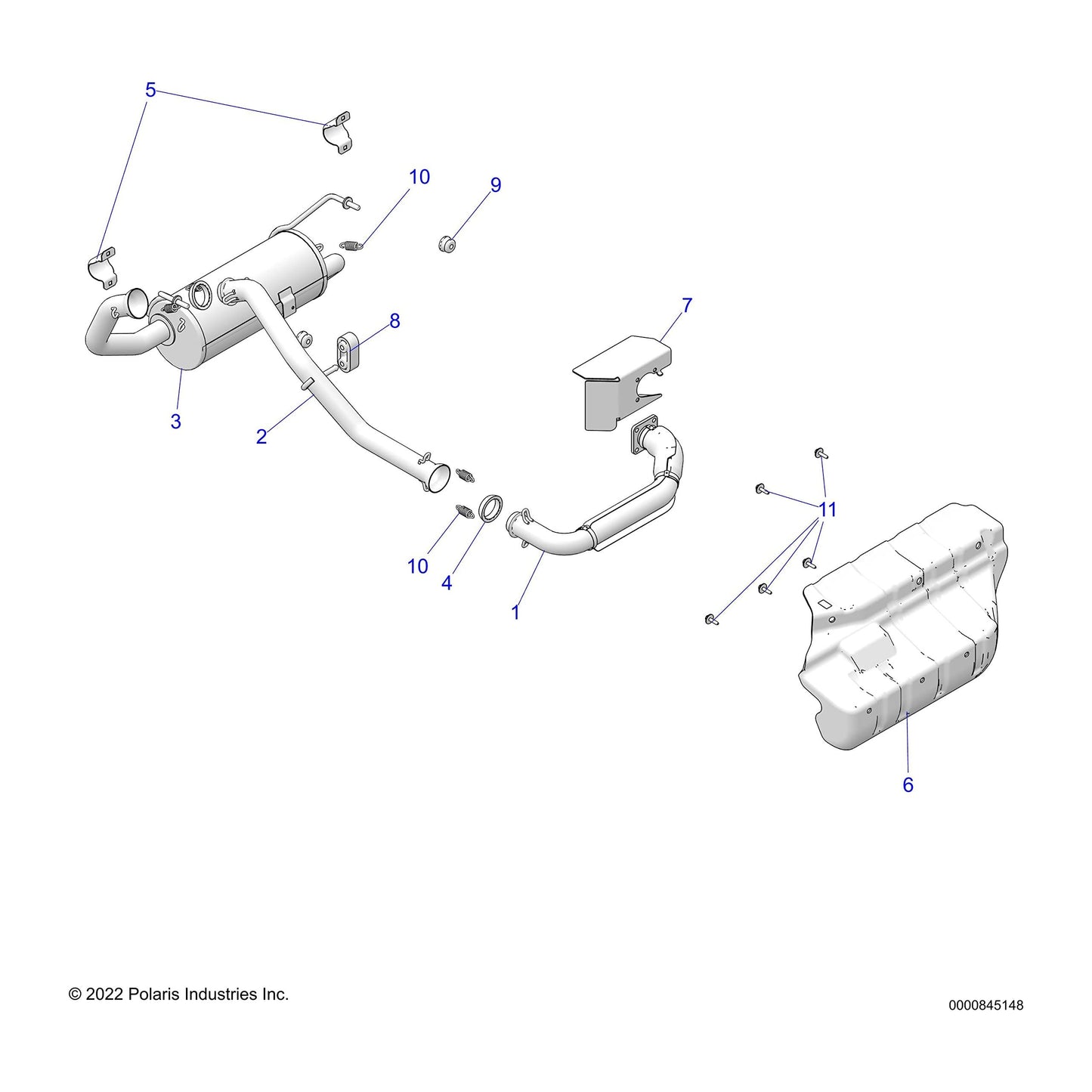 Polaris Ranger Pipe Weld, Mid, Genuine OEM Part 1263226, Qty 1