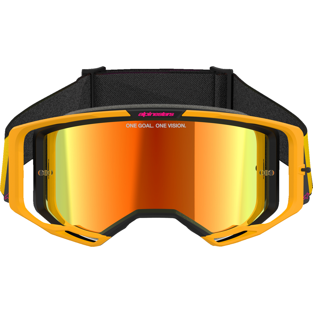 ALPINESTARS GOGGLES Vision 8 Goggle - Corp - Yellow/Pink - Red Mirror Lens 5101625-5023
