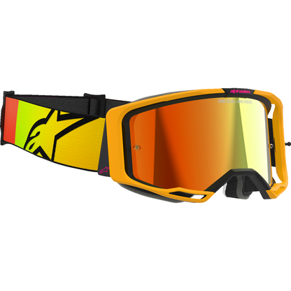 ALPINESTARS GOGGLES Vision 8 Goggle - Corp - Yellow/Pink - Red Mirror Lens 5101625-5023