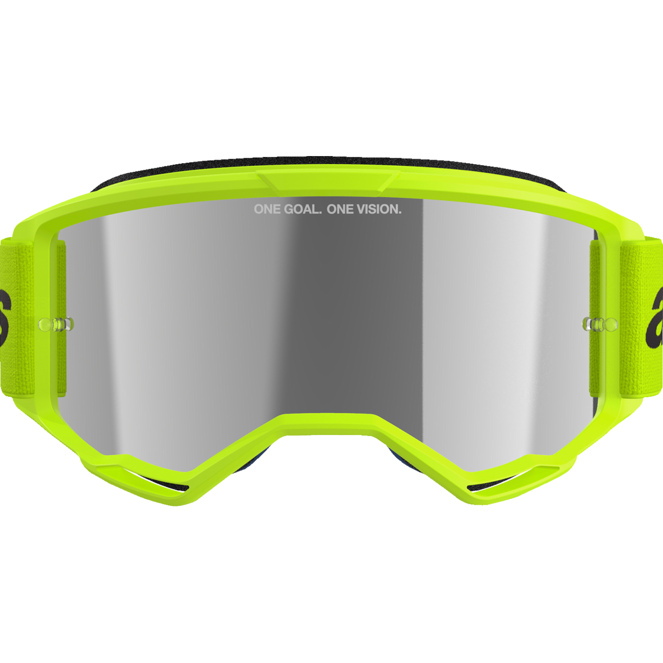 ALPINESTARS GOGGLES Vision 3 Goggle - Wordmark - Yellow Fluo - Silver Mirror Lens 5103225-5299