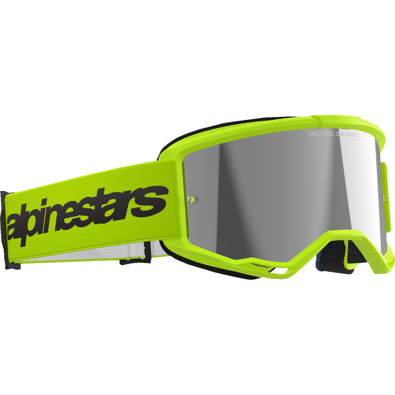 ALPINESTARS GOGGLES Vision 3 Goggle - Wordmark - Yellow Fluo - Silver Mirror Lens 5103225-5299