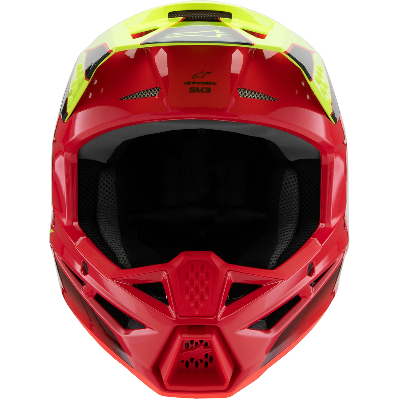 ALPINESTARS Youth SM3 Helmet - Fray - Gloss Red/Yellow Fluo/Black - Large 8301625-3051-YL