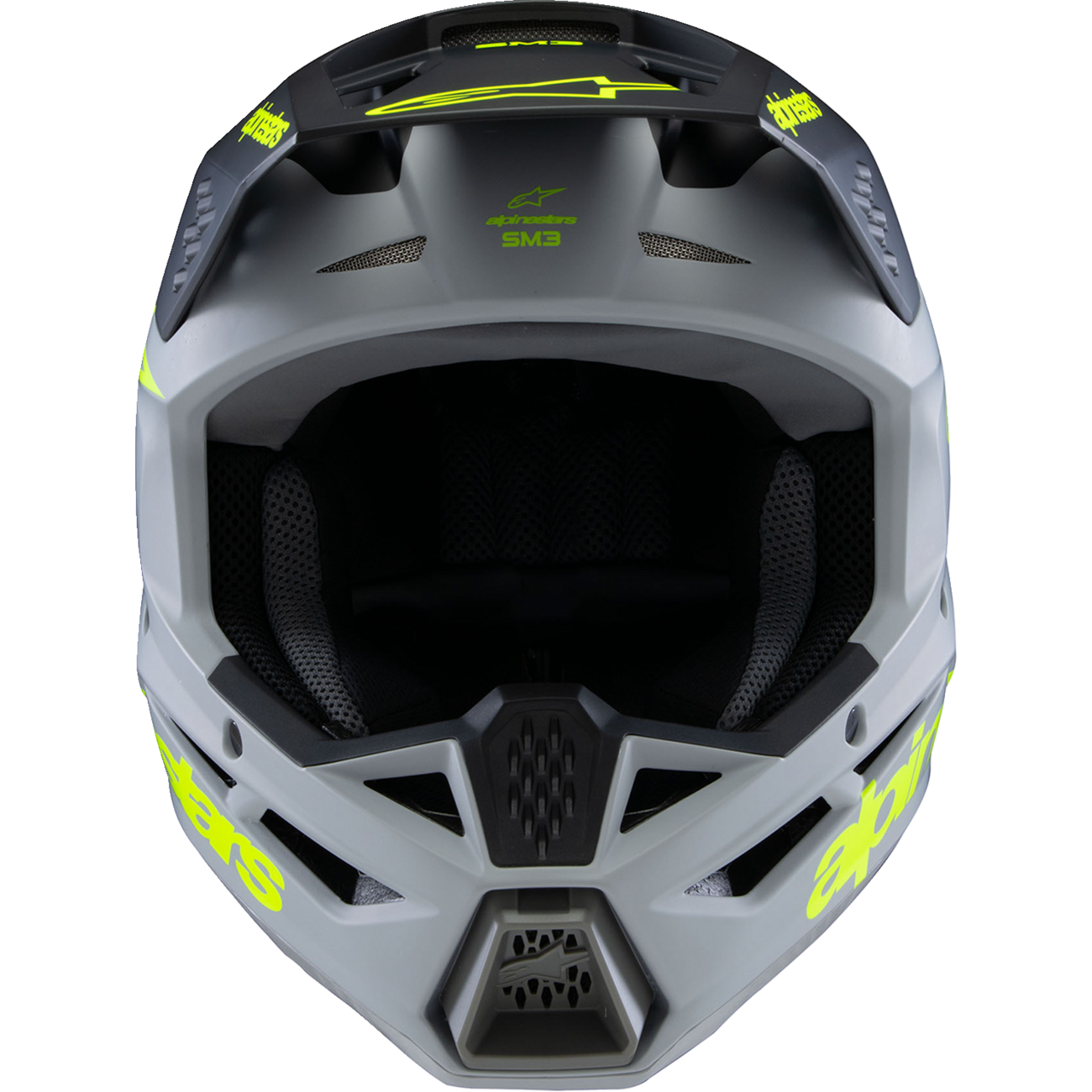 ALPINESTARS Youth SM3 Helmet - Radium - Matte Gray/Black/Yellow Fluo - Large 8301825-9510-YL