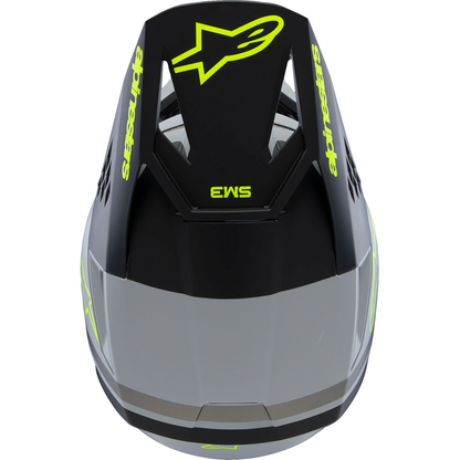 ALPINESTARS Youth SM3 Helmet - Radium - Matte Gray/Black/Yellow Fluo - Small 8301825-9510-YS