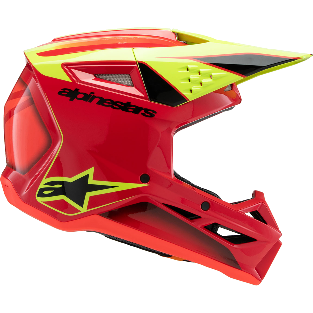 ALPINESTARS Youth SM3 Helmet - Fray - Gloss Red/Yellow Fluo/Black - Large 8301625-3051-YL