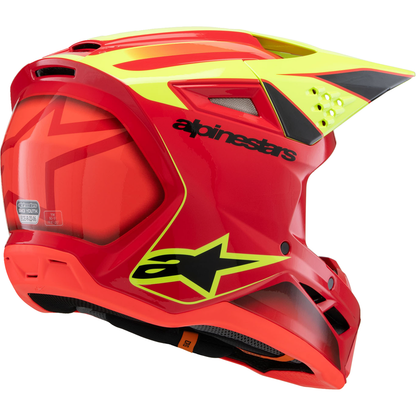 ALPINESTARS Youth SM3 Helmet - Fray - Gloss Red/Yellow Fluo/Black - Large 8301625-3051-YL