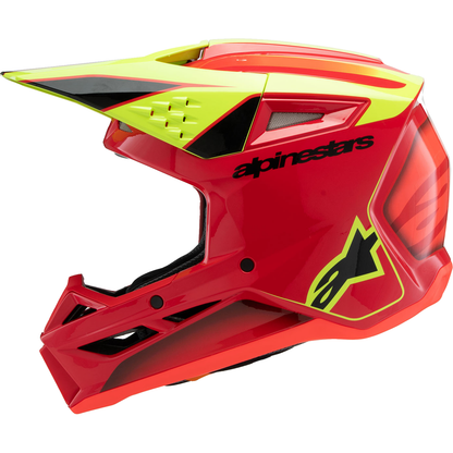 ALPINESTARS Youth SM3 Helmet - Fray - Gloss Red/Yellow Fluo/Black - Large 8301625-3051-YL