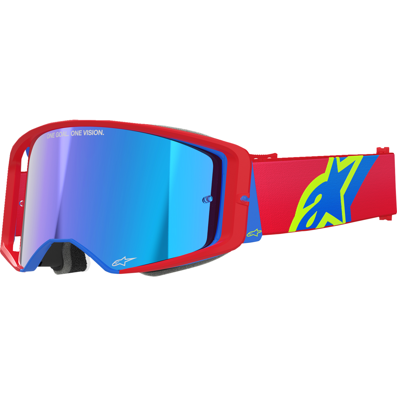 ALPINESTARS GOGGLES Supertech Goggle - Corp - Red/Blue - ABS Vision - Blue Mirror Lens 5100325-3055