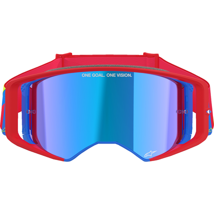 ALPINESTARS GOGGLES Supertech Goggle - Corp - Red/Blue - ABS Vision - Blue Mirror Lens 5100325-3055