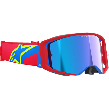 ALPINESTARS GOGGLES Supertech Goggle - Corp - Red/Blue - ABS Vision - Blue Mirror Lens 5100325-3055