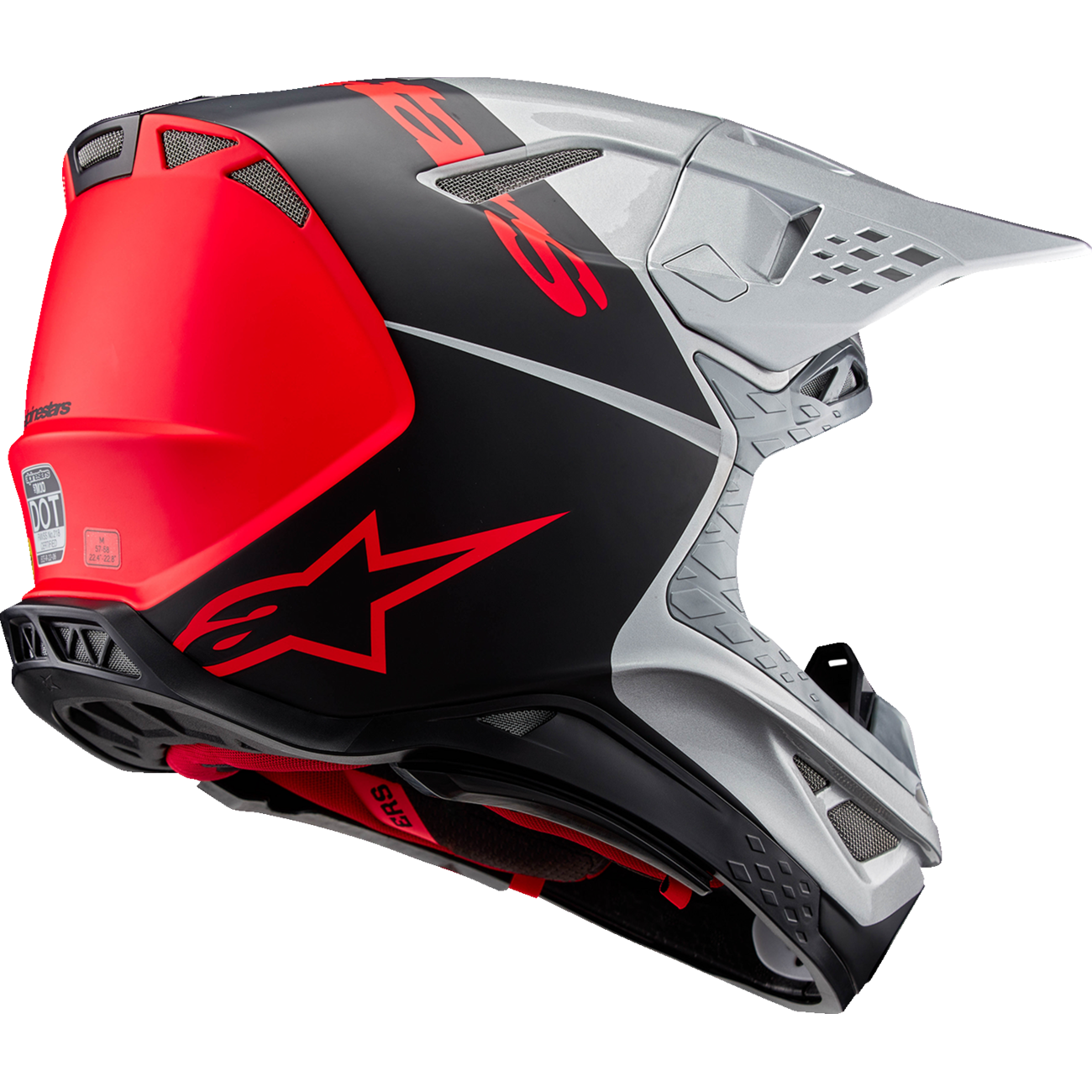 ALPINESTARS Supertech M10 Helmet - Flood - MIPS? - Gloss Silver/Black/Orange Fluo - Large 8301023-1954-L