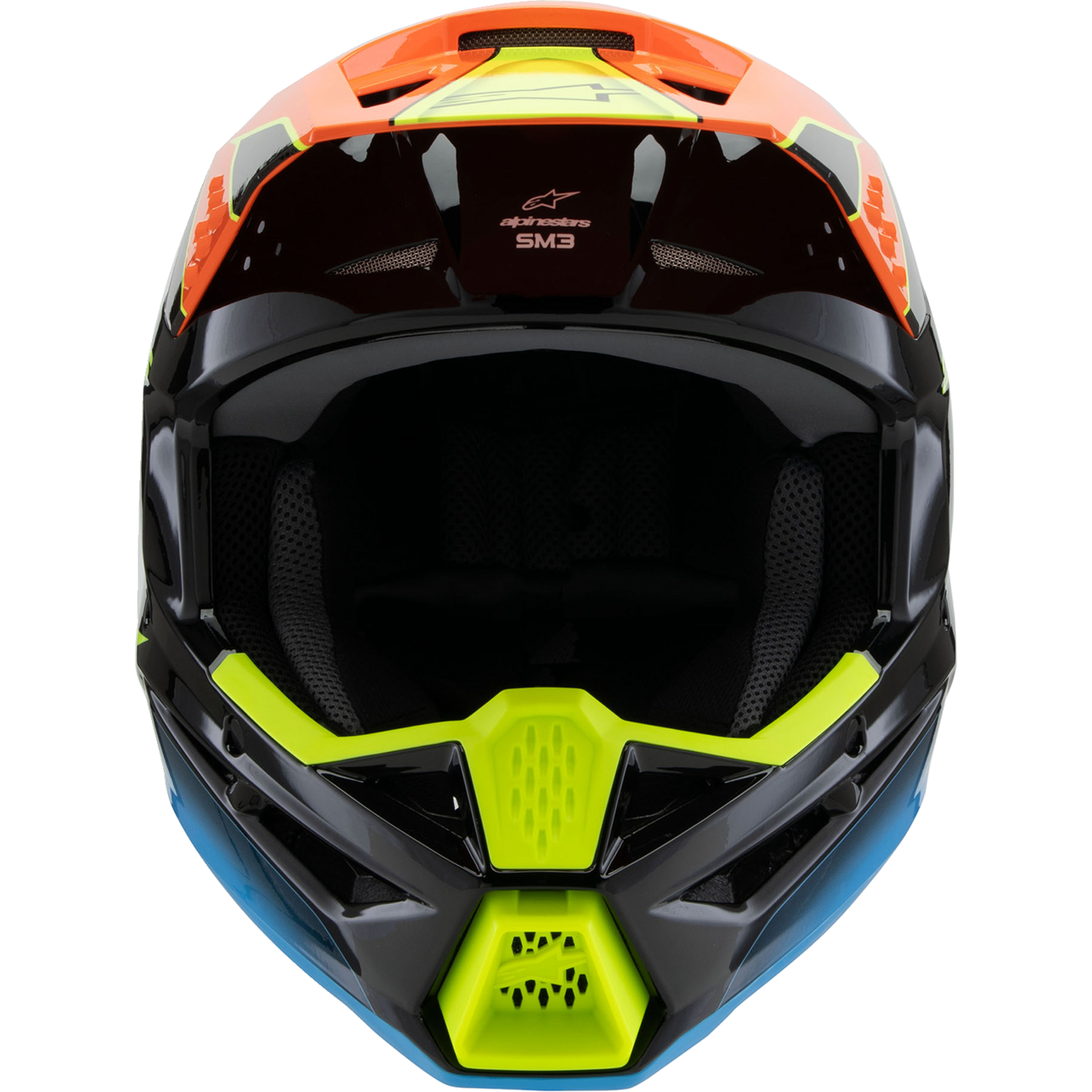 ALPINESTARS Youth SM3 Helmet - Fray - Gloss Black/Orange/Yellow Fluo - Medium 8301625-1455-YM