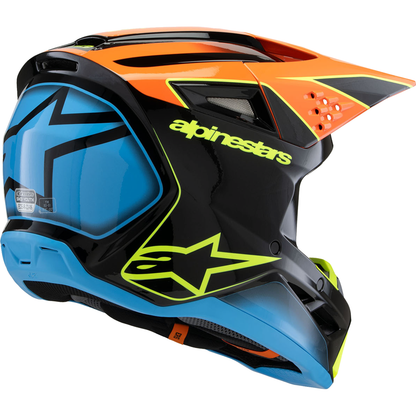 ALPINESTARS Youth SM3 Helmet - Fray - Gloss Black/Orange/Yellow Fluo - Medium 8301625-1455-YM