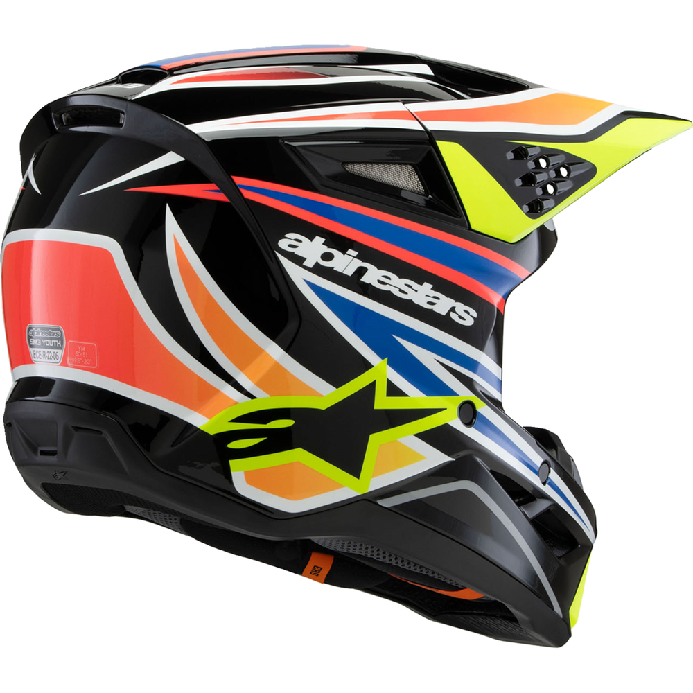 
                      
                        ALPINESTARS Youth SM3 Helmet - Wurx - Gloss Black/Yellow Fluo/Blue/Red - Small 8302025-1574-YS
                      
                    