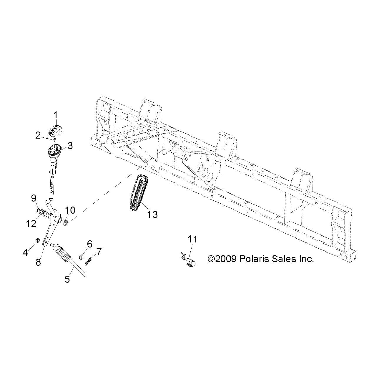 Polaris Ranger Shift Cable, Genuine OEM Part 7081753, Qty 1