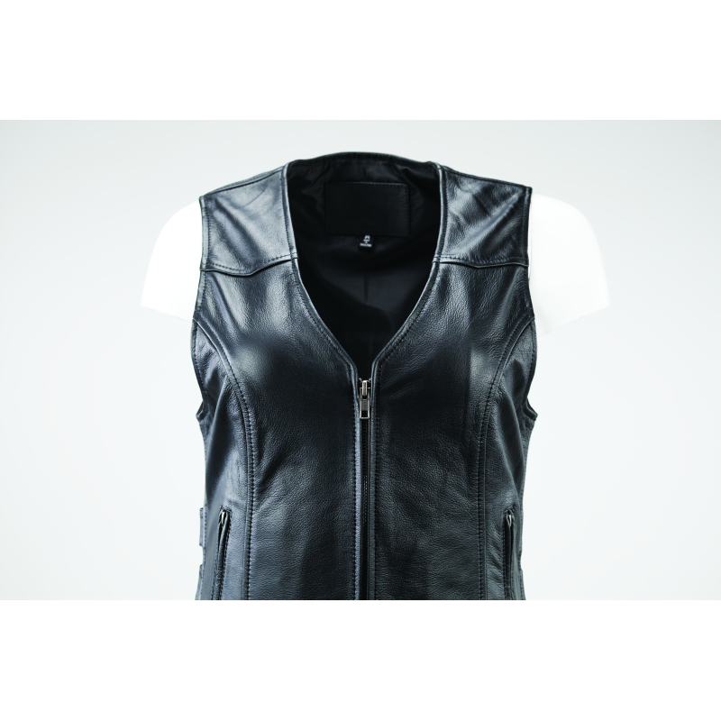 Kuryakyn Leather By River Road Plains Leather Vest Black Womens - Small
