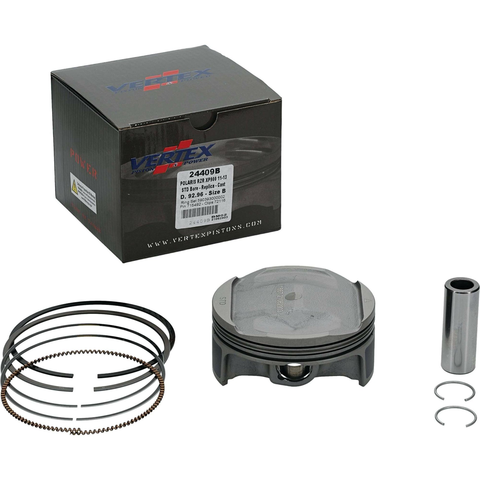 Piston Kit Cast 92.95/Std 10.6:1 Pol