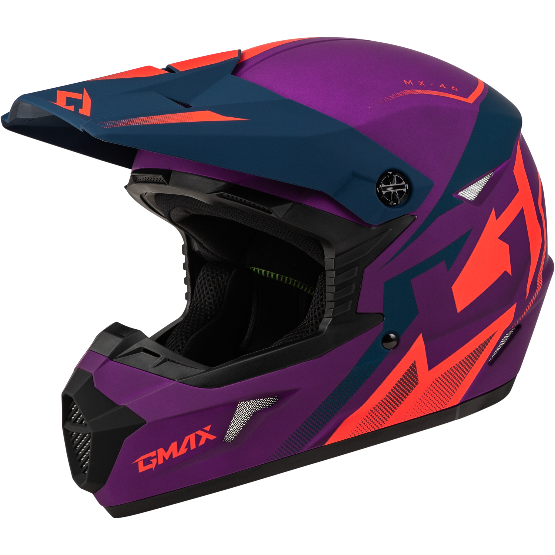 Mx 46 Compound Helmet Matte Purple/Coral/Blue Md