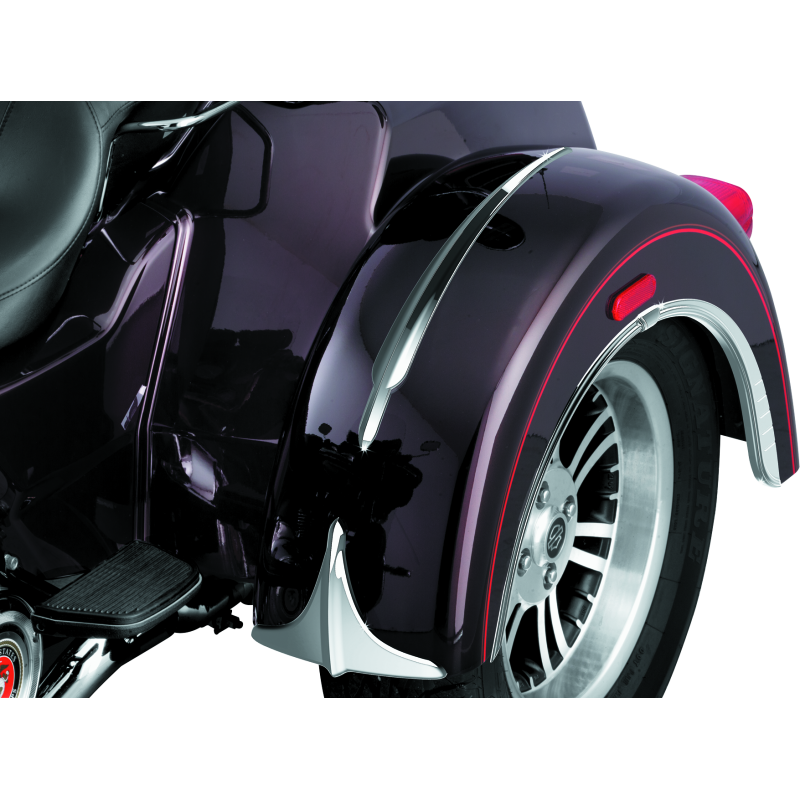 Kuryakyn Rear Fender Accents, Leading Edge, Chrome