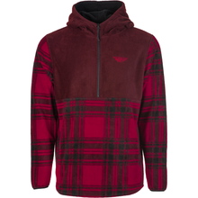 Fly Half Zip Pullover Hoodie Red Plaid Xl