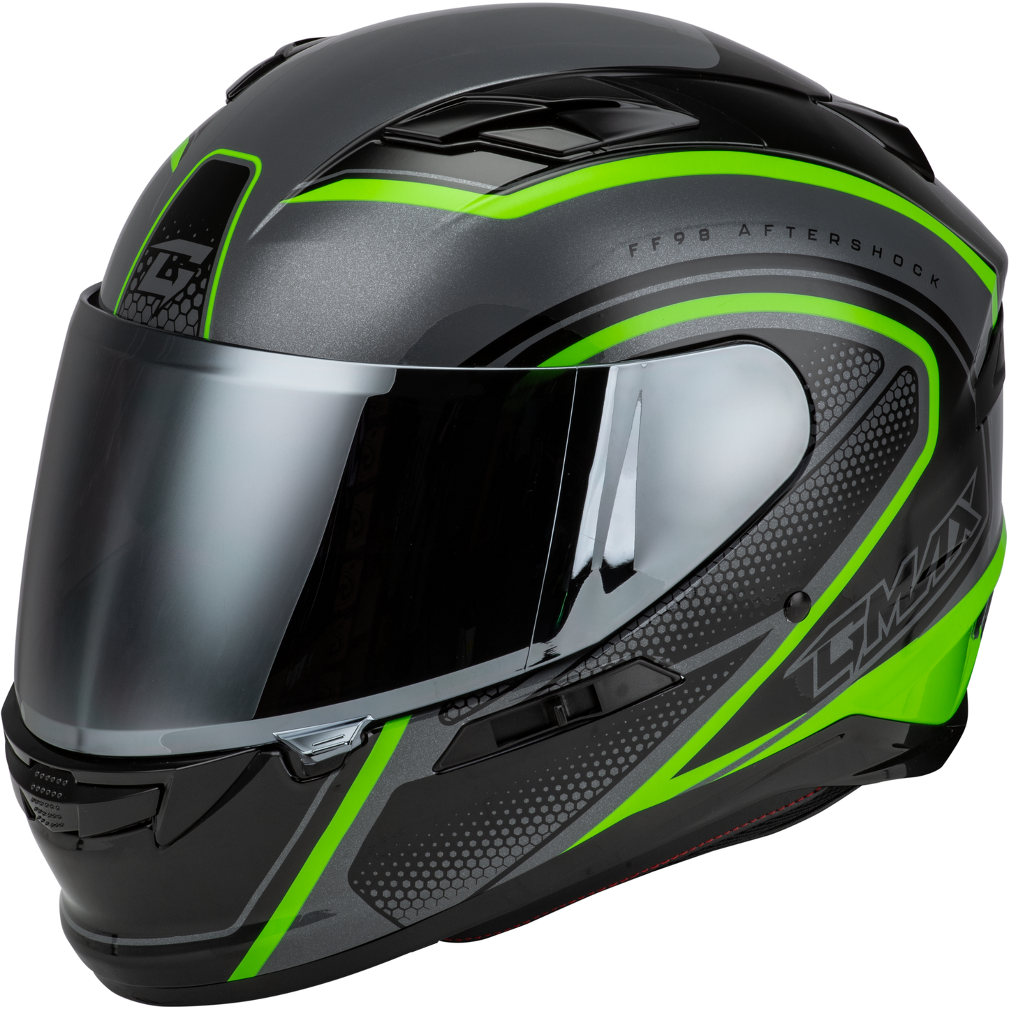 Ff 98 Aftershock Helmet Grey/Neon Green Sm