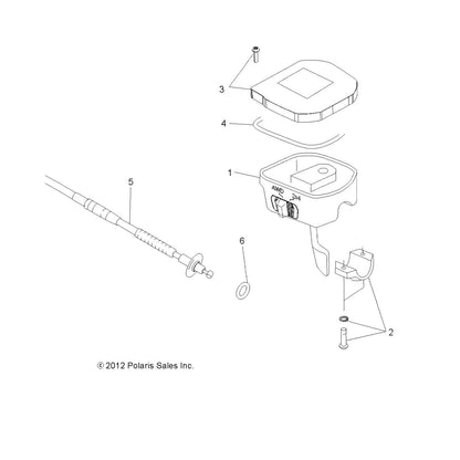 Polaris ATV Throttle Cable, Genuine OEM Part 7081576, Qty 1