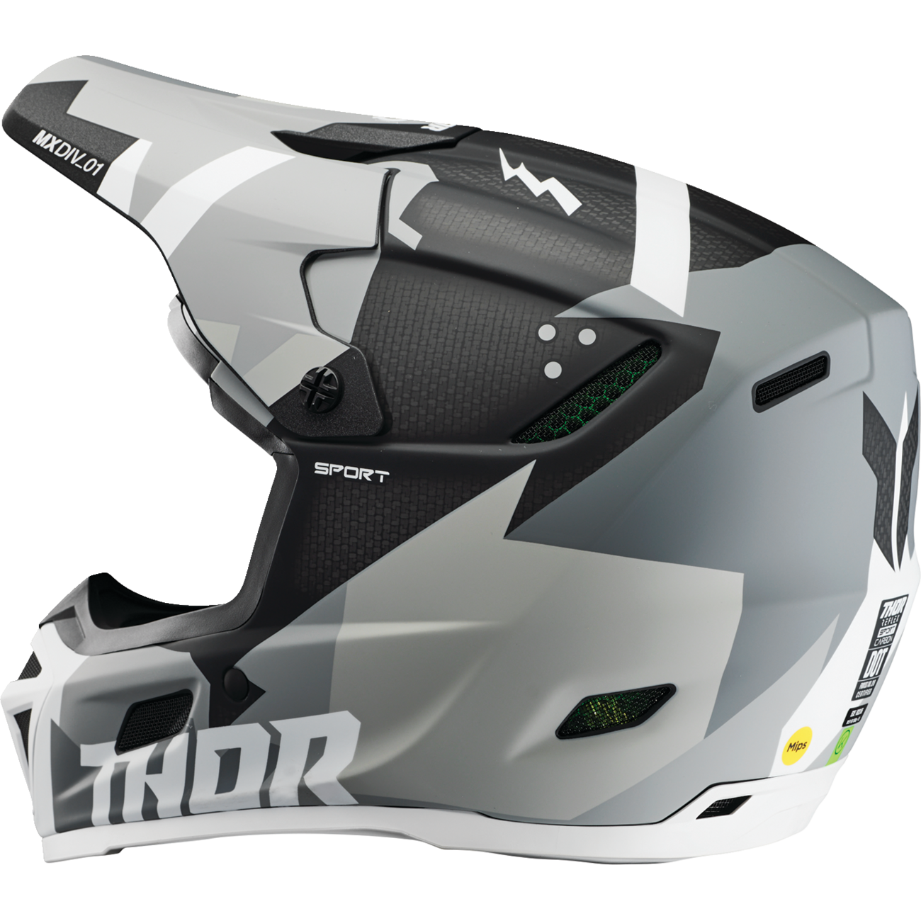 THOR Reflex Sport Helmet - Carbon Brave - MIPS? - Gray/White - Large 0110-8760