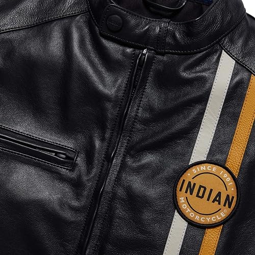 
                      
                        Indian Motorcycle Men's Cafe Leather Jacket, Black
                      
                    