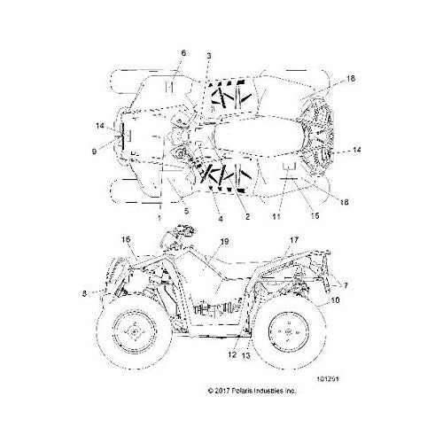 Polaris ATV Side Decal, Scram 850, Left, Genuine OEM Part 7188974, Qty 1