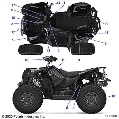 Polaris ATV Decal-Side,1000XP,RH, Genuine OEM Part 7188986, Qty 1